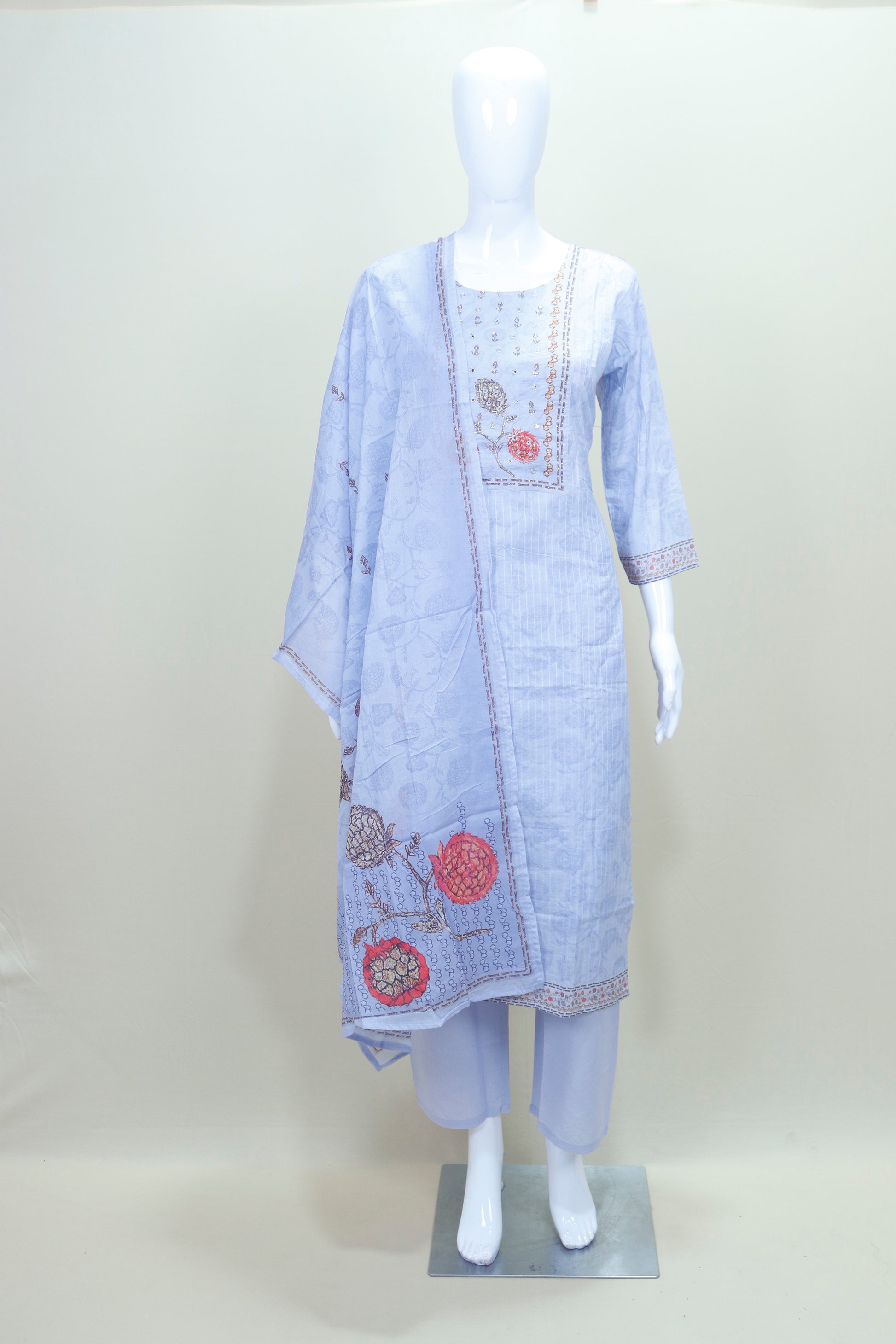 Women’s White Chikankari  Kurta Set with Dupatta Elegant Ethnic Wear for Festive Casual Occasions