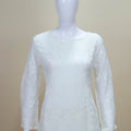 Women’s White Chikankari Kurta Set with Dupatta Elegant Ethnic Wear for Festive Casual Occasions