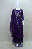 Women’s Purple Embroidered Kurta Palazzo Set with Dupatta Festive Party Wear Ethnic Outfit