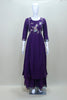 Women’s Purple Embroidered Kurta Palazzo Set with Dupatta Festive Party Wear Ethnic Outfit