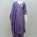 Women’s Lavender Embroidered Kurta Pant Set with Dupatta Elegant Festive Party Wear Ethnic Outfit
