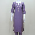 Women’s Lavender Embroidered Kurta Pant Set with Dupatta Elegant Festive Party Wear Ethnic Outfit
