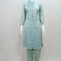 Women’s Light Green Silk Kurta Pant Set Party Wear Festive Ethnic Outfit