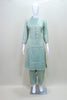 Women’s Light Green Silk Kurta Pant Set Party Wear Festive Ethnic Outfit