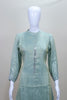 Women’s Light Green Silk Kurta Pant Set Party Wear Festive Ethnic Outfit