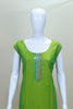 Green Silk Straight Kurta Pant Set with Blue Embroidered Dupatta for Women Party Festive Wear