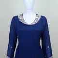 Elegant Navy Blue Kurta Set with Dupatta Women’s Ethnic Wear for Festive Part