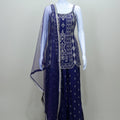 Elegant Navy Blue Sharara Suit with Dupatta for Women Party Wedding Wear