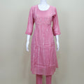 Pink Embroidered Cotton Kurta Set with Dupatta Festive Casual Wear