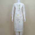 Elegant White Cotton Kurta Set with Embroidery Printed Dupatta Festive