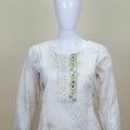 Elegant White Cotton Kurta Set with Embroidery Printed Dupatta Festive