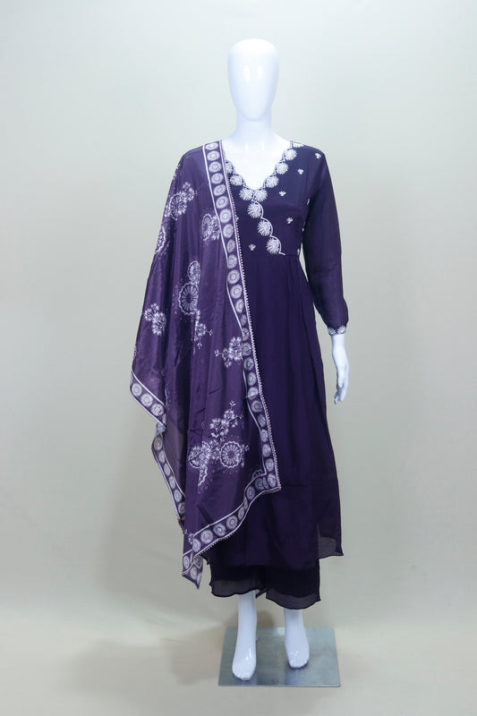 Elegant Purple Salwar Suit with Dupatta Ethnic Party Festive Wear
