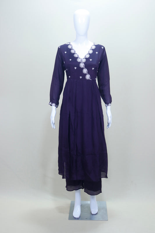 Elegant Purple Salwar Suit with Dupatta Ethnic Party Festive Wear