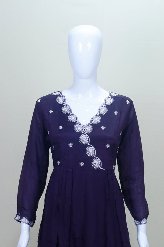 Elegant Purple Salwar Suit with Dupatta Ethnic Party Festive Wear