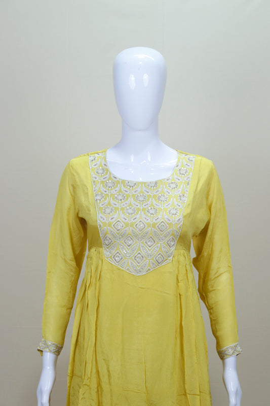 Bright Yellow Salwar Suit with Dupatta Festive Wedding Wear