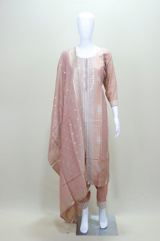 Designer Dusty Pink Salwar Suit with Dupatta Elegant Festive Wedding Wear