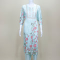 Light Blue Salwar Suit Set Elegant Ethnic Kurta with Pants