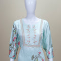 Light Blue Salwar Suit Set Elegant Ethnic Kurta with Pants
