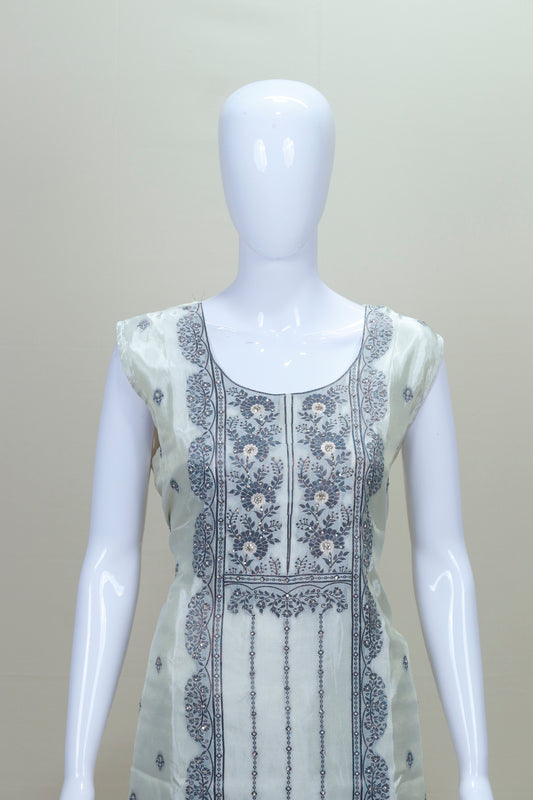 Elegant White Blue Salwar Suit with Dupatta Traditional Indian Ethnic Wear
