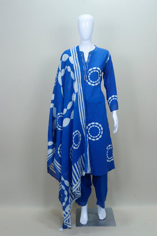 Blue Kurta Set with Dupatta Ethnic Salwar Suit for Casual Festive Wear