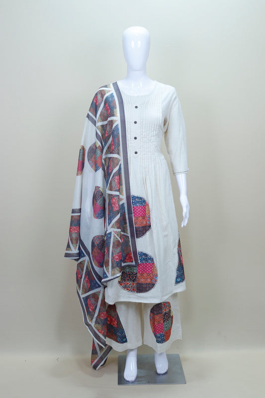 White Kurta Set with Dupatta Ethnic Festive Casual Wear Salwar Suit