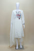 White Cotton Embroidered Kurta Set with Dupatta