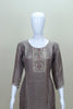 Elegant Grey Embroidered Straight Suit with Printed Dupatta
