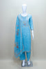 Sky Blue Embroidered Cotton Straight Suit with Dupatta