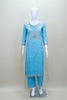 Sky Blue Embroidered Cotton Straight Suit with Dupatta
