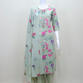 Light Green Floral Printed Cotton Suit with Dupatta 