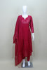 Maroon Cotton Embroidered Kurta Set with Dupatta