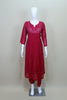 Maroon Cotton Embroidered Kurta Set with Dupatta