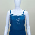 Navy Blue Cotton Embroidered Kurta Set with Dupatta
