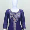 Royal Purple Silk Embroidered Anarkali Kurta Set with Dupatta