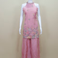 Designer Pink Embroidered Sharara Suit with Dupatta