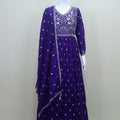 Elegant Purple Embroidered Anarkali Suit with Dupatta