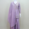 Designer Lavender Embroidered Sharara Suit with Dupatta