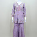 Designer Lavender Embroidered Sharara Suit with Dupatta