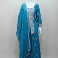 Designer Blue Embroidered Sharara Suit with Dupatta