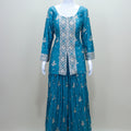 Designer Blue Embroidered Sharara Suit with Dupatta