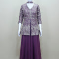 Designer Purple Embroidered Gown with Jacket Party Wear