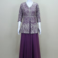 Designer Purple Embroidered Gown with Jacket Party Wear