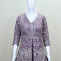 Designer Purple Embroidered Gown with Jacket Party Wear
