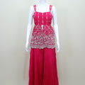 Designer Pink Sharara Set Sleeveless Kurti with Sharara Pants
