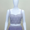 Elegant Lavender Embroidered Sharara Set with Cape Jacket Party Wear