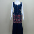 Navy Blue Sequin Embroidered Sharara Suit with Dupatta