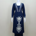 Navy Blue Kurta Set with Palazzo Pants Ethnic Wear