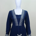 Navy Blue Kurta Set with Palazzo Pants Ethnic Wear
