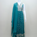 Teal Green Georgette Anarkali Suit Dupatta Party Wear Ethnic Outfit