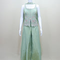 Mint Green Sleeveless Top with Palazzo Pants Elegant Party Wear